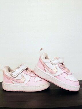 Nike Court Borough Low Recraft Toddler Shoes White Pink Foam Sneakers Size 4C